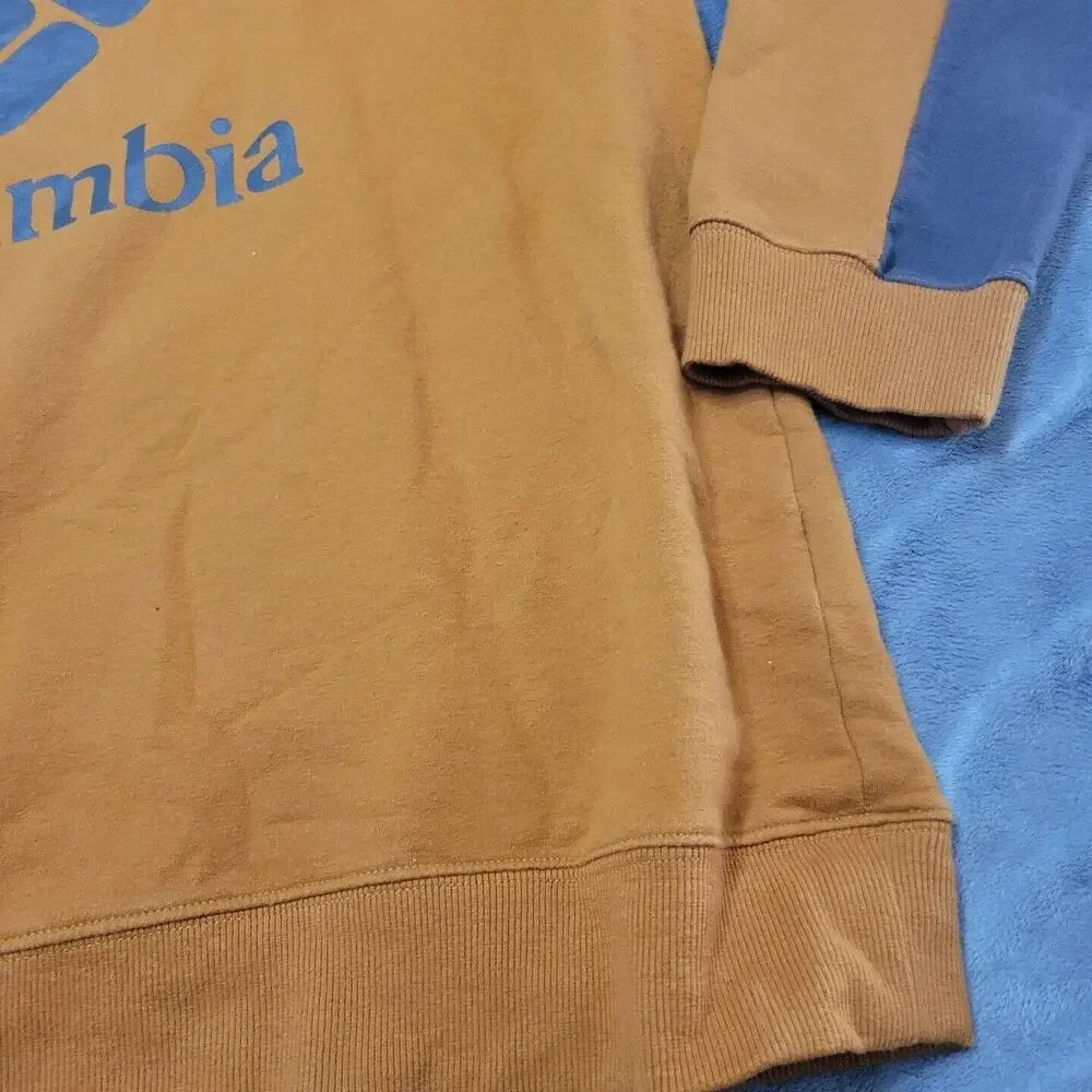 Columbia Jacket Mens XL Pullover Sweatshirt Brown Cotton Comfort Stretch Sweater